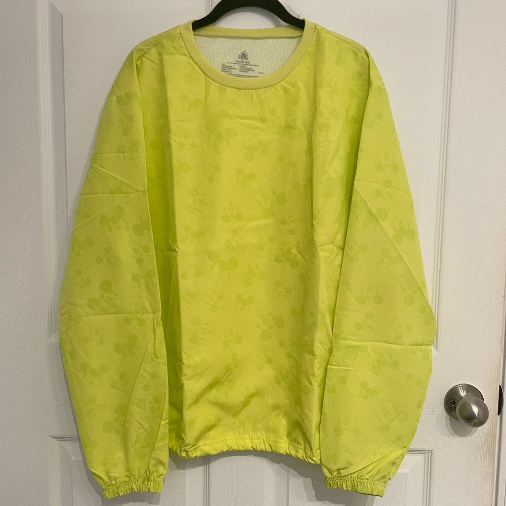 Disney Parks Neon Yellow Mickey Mouse Windbreaker Size Large NWT